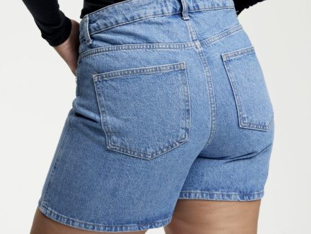 Gestuz - GenaGZ HW Shorts - Washed Mid Blue Online Sale