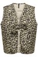 Only - Onlannabell Bow Leo Waistcoat - 4703922 Humus Leo Hot on Sale