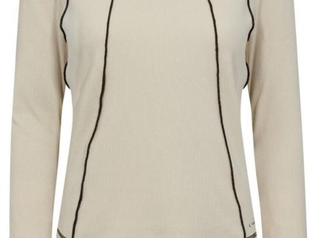 Forudbestilling - Haute L Amitié - Reverse Seam Rib Blouse HL10012 - Almond Online Hot Sale