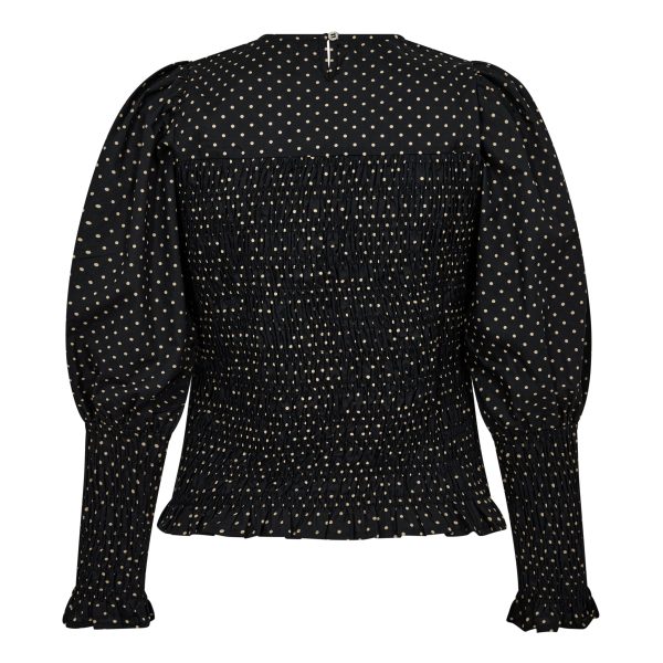 Co´couture - Davinacc Dot Smock Blouse 35714 - 96 Black Online Sale