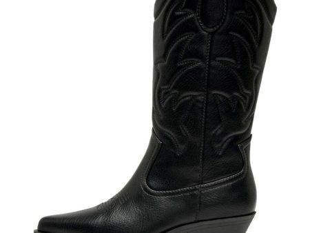 Only Shoes - Onlbronco-1 Pu Cowboy Boot - 4326748 Black Discount