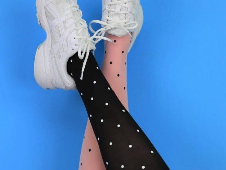 Black Colour  - Bcaura Knee High Socks - Dots Black For Sale