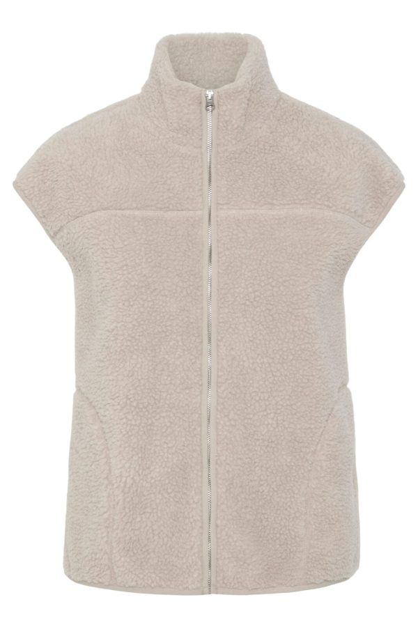 Pieces - Pcsadia Teddy Vest - 4640674 Silver Gray Online