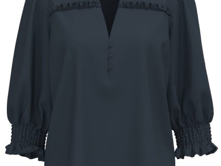 Co´couture - Callumcc Frill Ss Shirt 35484 - 61 Ink Cheap