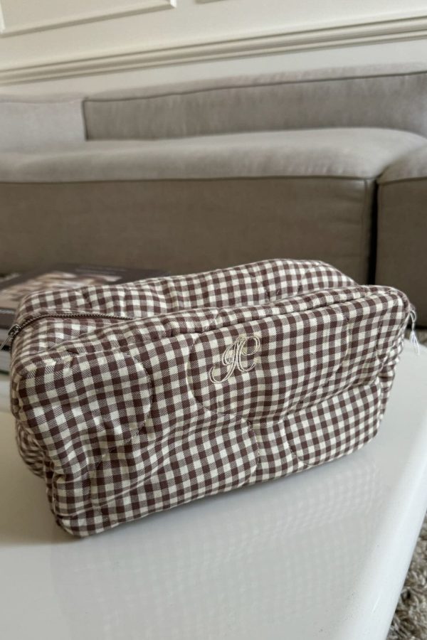 BYIC - Emilieic Cosmetic Bag A23746 - Beigec - Beige Checks Discount