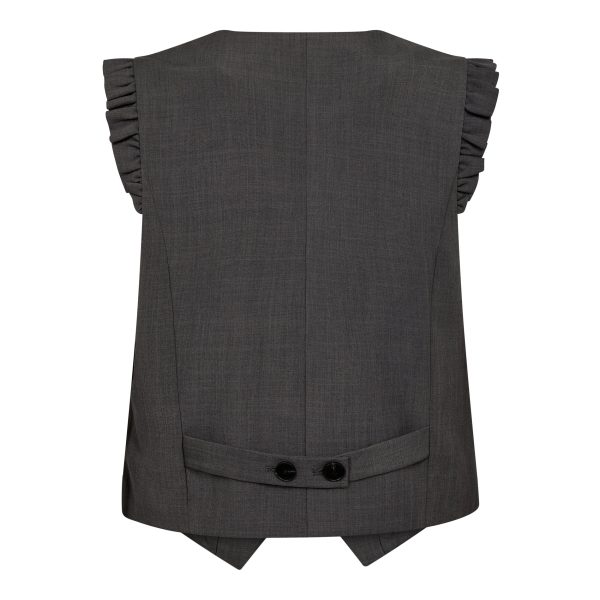 Co´couture - Lianecc Frill Tailor Vest 30274 - 140 Dark Grey Online