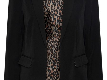 Pieces - Pcbossy Blazer W. Lining Detail - 4439695 Black Leo Print For Cheap