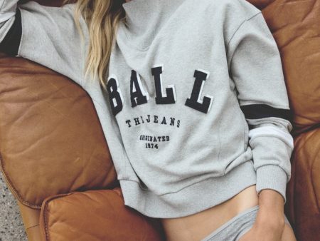 Ball - Bafossati High Collar Sweat - 204054 Medium Grey Melange Hot on Sale