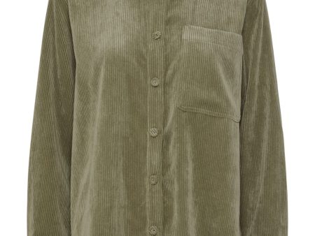 Pieces - Pcjeffi Ls Shirt Mm - 4656020 Deep Lichen Green Hot on Sale