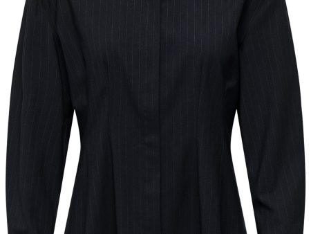 Only - Onleda L S Fitted Shirt 15344223 - 4707903 - Black White Pinstripes Online Hot Sale