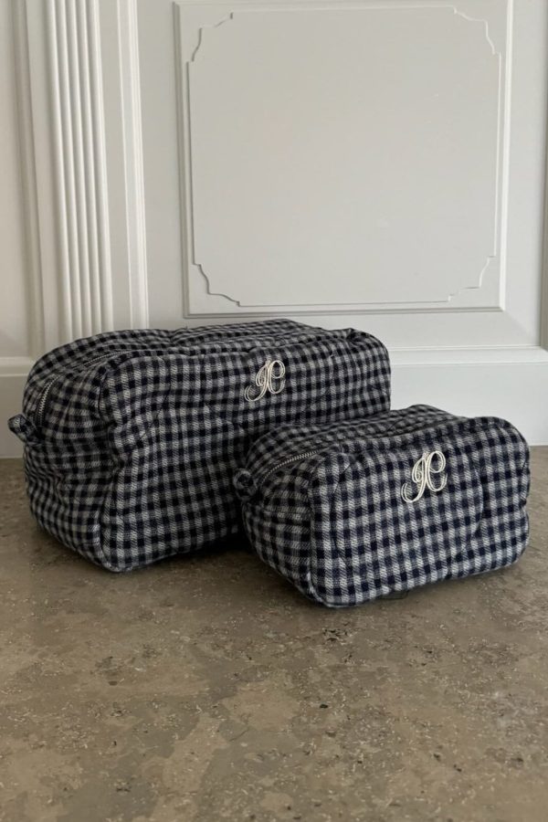 BYIC - Emilieic Mini Cosmetic Bag A23769 - Navyc - Navy Checks For Sale