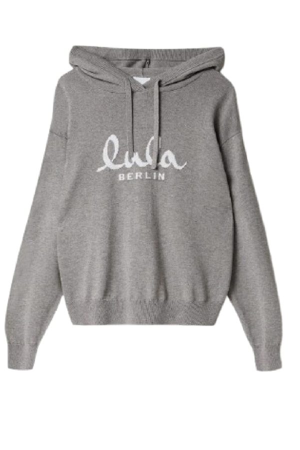 Forudbestilling - Lala Berlin - Knit Hoodie Kaiko 10009902 - Grey on Sale