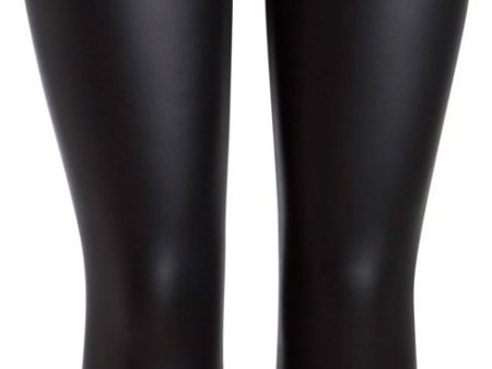 Pieces - New Shiny Fleece Leggings - Black Hot on Sale