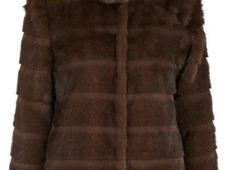 Forudbestilling - Neo Noir - Kahlia Shaved Faux Fur Coat 164589 - Brown For Discount