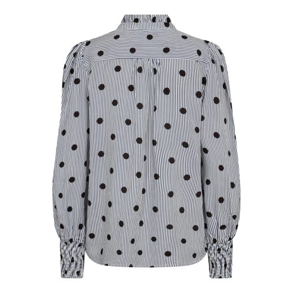 Co´Couture - Didicc Dot Petra V-Shirt 35720 - 40096 Whiteblack Online now