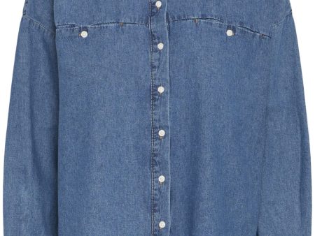 Ichi - Iharcher Sh - 200928 Washed Med. Blue Hot on Sale