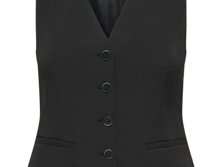 Only - Onliris Waistcoat Tlr - 4553283 Black on Sale