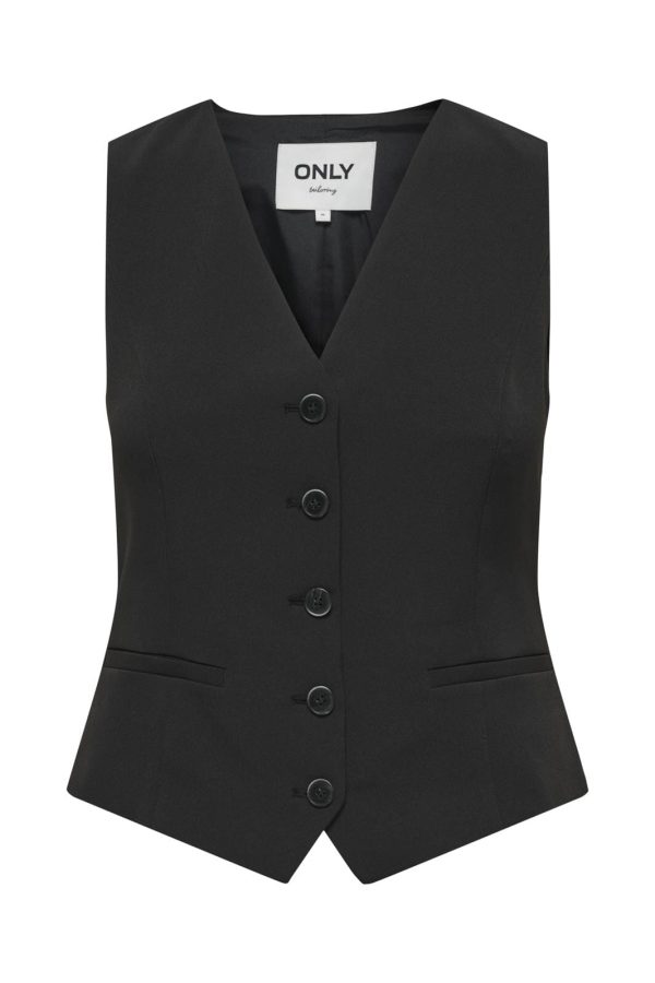 Only - Onliris Waistcoat Tlr - 4553283 Black on Sale