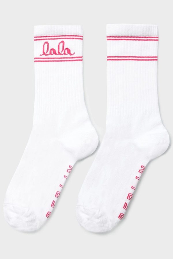 Forudbestilling - Lala Berlin - Socks Sam 10010001 - White Pink Cheap