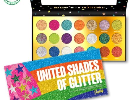 Rude Cosmetics - United Shades of Glitter - 21 Pressed Glitter Palette - For Discount