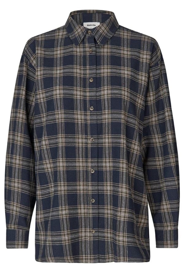 Modström - Tappomd Shirt 58680 - 11179 - Navy Sky Check For Sale