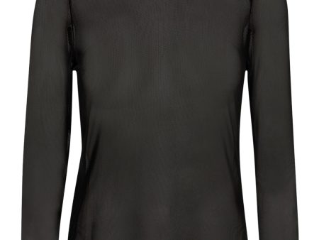 Co´couture - Meshcc Roll-Neck Blouse 33126 - 96 Black For Discount