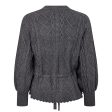 Co´couture - Rowcc Cable Tie Cardigan 32166 - 57 Grey Melange Online Sale