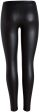 Pieces - New Shiny Fleece Leggings - Black Hot on Sale