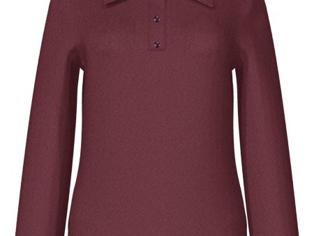 Vila - Viritta L S Polo Knit - 4824376 Cabernet For Discount