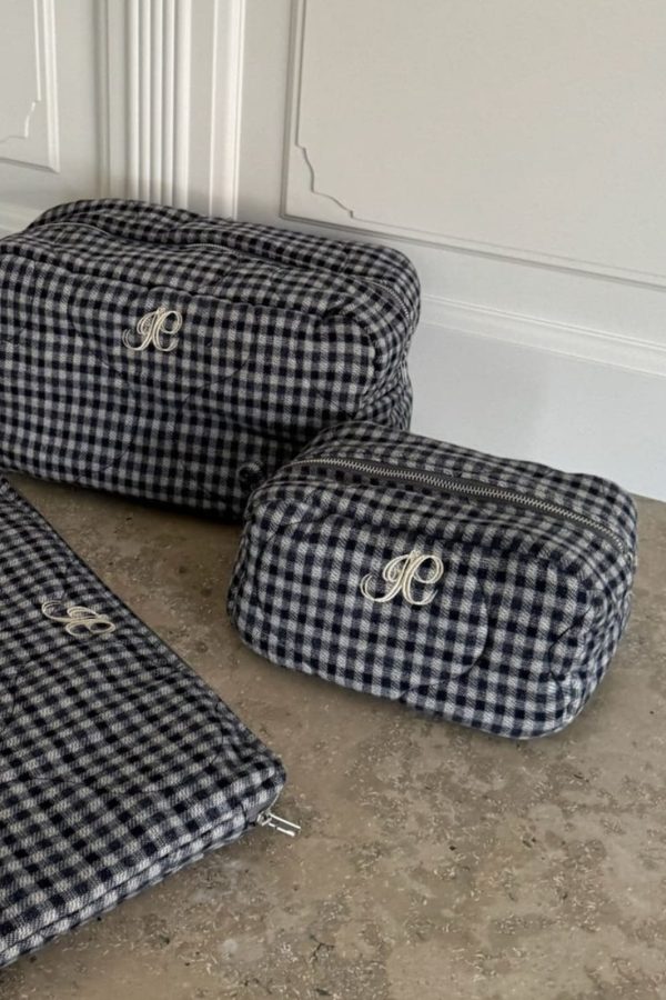 BYIC - Emilieic Mini Cosmetic Bag A23769 - Navyc - Navy Checks For Sale