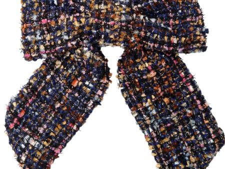 Black Colour - Bcbliss Bow Barette 5889 - Navy Multi Online Sale