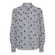 Co´Couture - Didicc Dot Petra V-Shirt 35720 - 40096 Whiteblack Online now