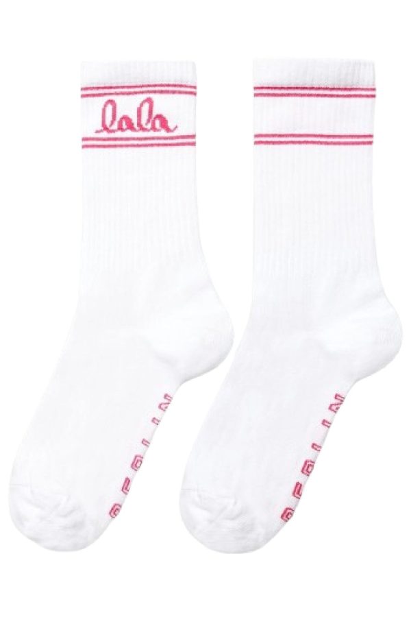 Forudbestilling - Lala Berlin - Socks Sam 10010001 - White Pink Cheap